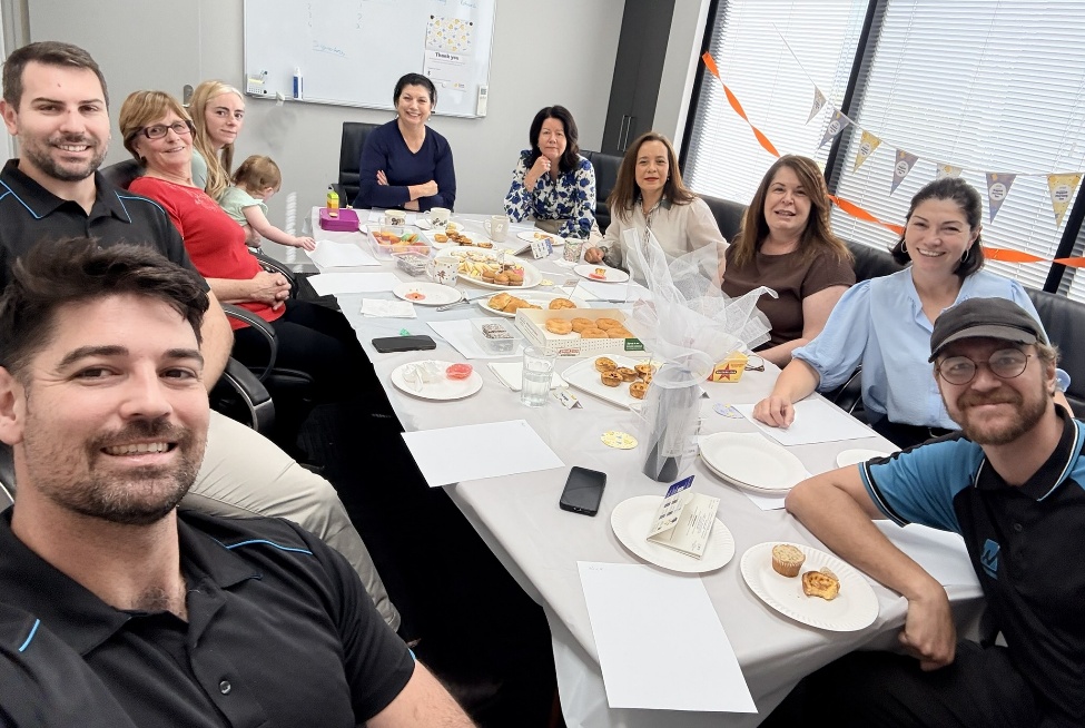 Our team sharing morning tea for Australia's Biggest Morning Tea